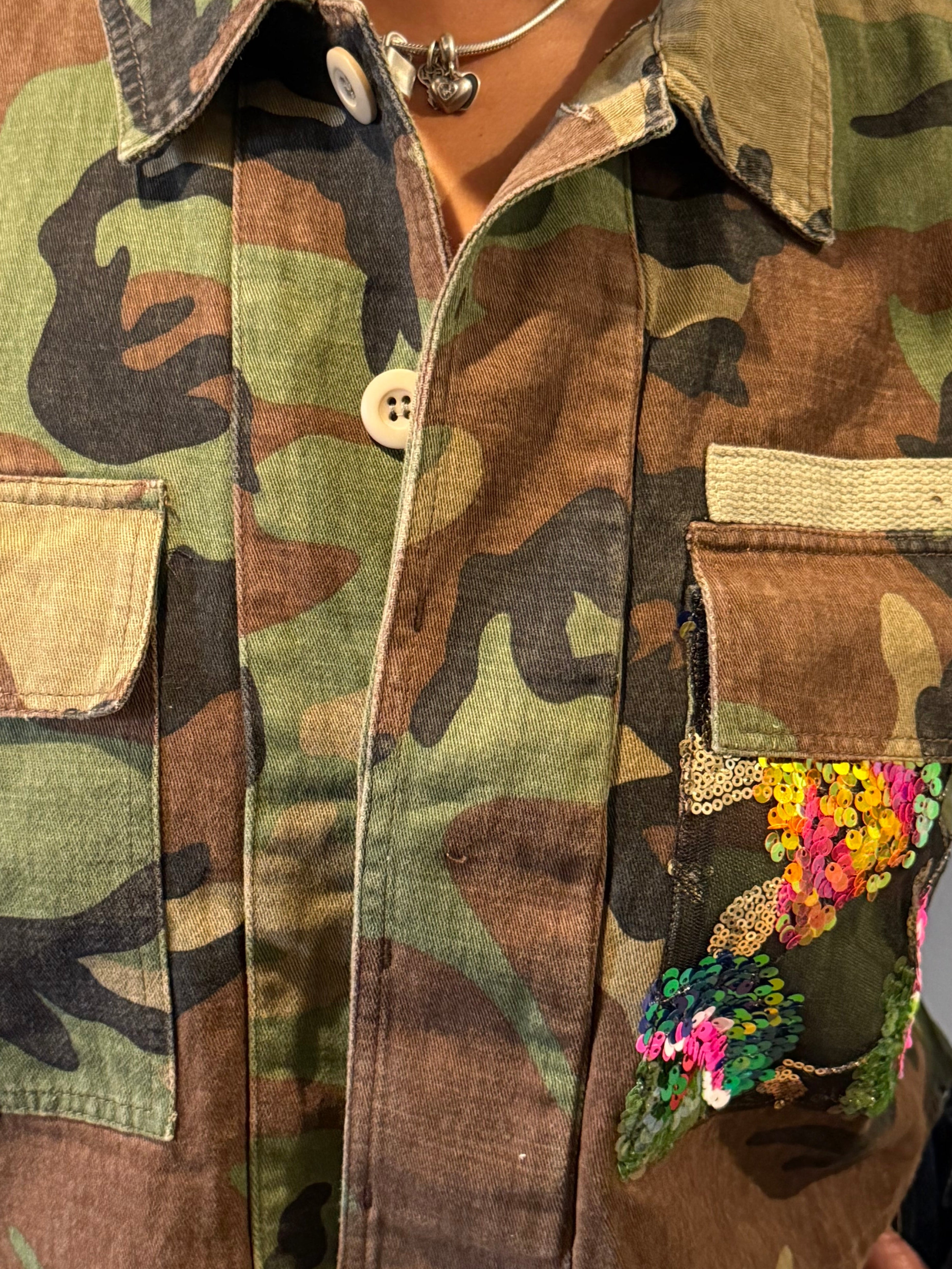 Camo Bling Crop Jacket